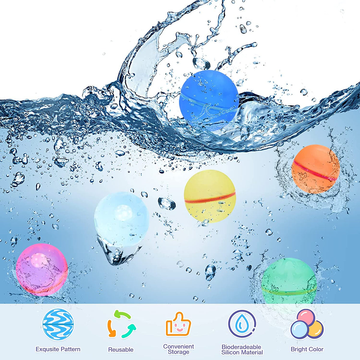 Gadget Hub™ Reusable Water Balloons (12 pcs)